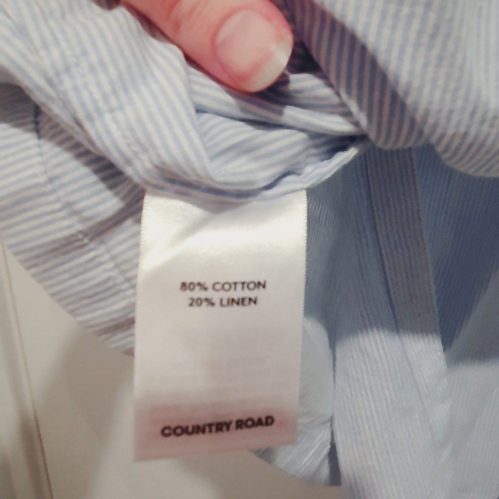 Country Road size M blue/white striped wrap top - Picture 6 of 6